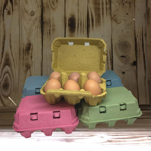 Farvede æggebakker til 6 æg